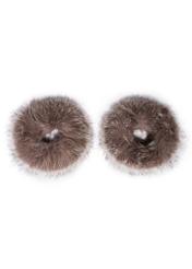 Natural fox fur cuffs MANDF-0005-1L(Z26) - product view from above, on a white background.