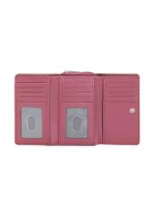 Pink leather medium women's wallet PORES-0801G-31(Z25), product view from the inside on a white background.-02