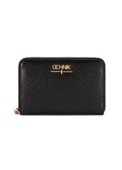 Black medium women's leather wallet PORES-0931A-99(Z25), front product view on white background.