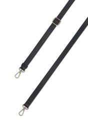 Small women's leather handbag in black color TORES-1341-9I(Z26), view of the product strap on a white background.