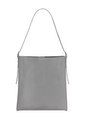 Graphite leather shopper bag TORES-1436-9D(Z26), front product view on a light background.