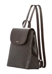 Brown backpack with monogram TOREC-1303-1P(Z26). Side view, diagonal, on a white background.