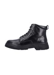 Black men's leather ankle boots BUTYM-0570-99(Z26), side view of the product on a white background.