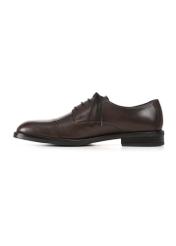Dark brown men's leather shoes BUTYM-0500-1I(W26), side view of the product on a white background.