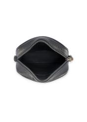 Black leather men's bag TORMS-0491-99(W26), product view from the inside on a white background.