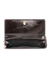 Dark brown leather women's wallet PORES-0987-1I(W26), product view inside on white background.