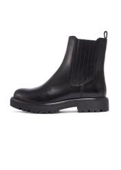 Women's black leather Chelsea boots BUTYD-1281-99(Z26), side view of the product on a white background.