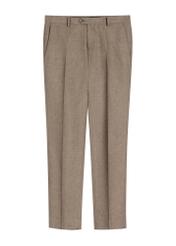 Men's dark brown suit trousers SPOMT-0098-1I(W26), front product view on white background.