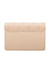 Beige women's handbag with monogram TOREC-0536-1P(W26), product view from the back on a white background.