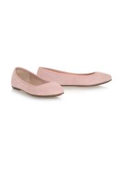 Pink velour ballerinas for women BUTYD-0713A-34(W23)-02