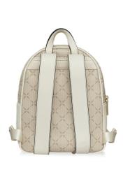 Beige women's backpack with monogram TOREC-1026-81(W25)-03