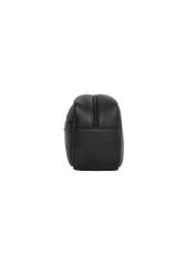 Black leather men's cosmetic bag TORMS-0537-9I(Z26), side view of the product on a white background.