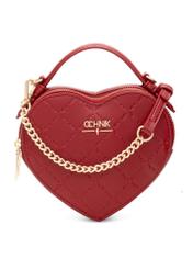 Red heart-shaped handbag TOREC-1154-4B(W26), front product view on white background.