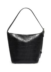 Black croco women's handbag TOREC-1305-9G(Z26). Back view on white background.