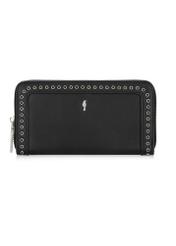 Black large women's wallet with rivets POREC-0383-99(W24)-01