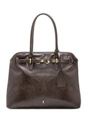 Brown large women's handbag TOREC-1076-1H(Z26) -  front product view on white background.