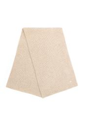 Light beige women's scarf with a wool blend SZADT-0202-1A(Z26), view of the product folded on a white background.