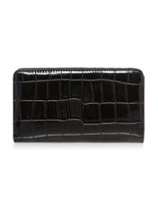 Black croco women's wallet POREC-0353A-9G(Z26) product view from the back on a white background.