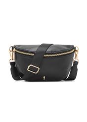 Black women's waist bag TOREC-1119-99(W26), front product view on white background.