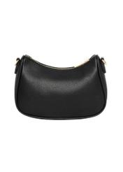 Black imitation leather handbag TOREC-1265-9I(Z26), product view from the back on a white background.