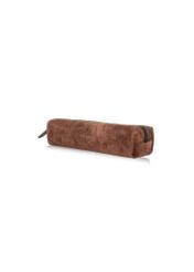 Suede brown small pencil case PORES-0855-90(W23)-02