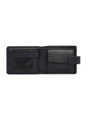 Black men's wallet made of genuine leather PORMS-0631A-9I(W26), product view inside on white background.