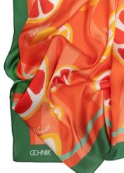 Women's scarf with fruit pattern SZADT-0152-12(W23)-03