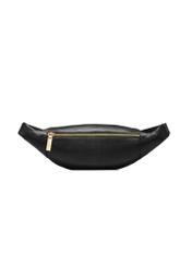 Women's leather black waist bag TORES-0970E-99(Z25) - product view from the back on a white background.