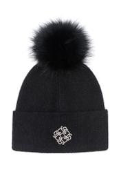 Black women's cap with pompom CZADT-0153-99(Z23)-02