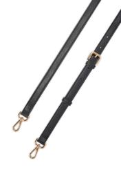 Black women's imitation leather bag TOREC-1143-99(W26), product strap view on white background.