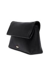 Women's leather handbag in black color TORES-1375-99(Z26), diagonal product view on a white background.