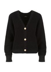 Black oversize cardigan for women KARDT-0036-99(Z23)-04