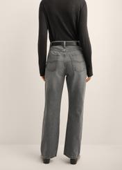 Gray women's jeans JEADT-0016-9B(Z26), product view from the back on the model, half of the silhouette visible.