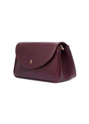 Classic women's leather handbag in burgundy color TORES-1371-4D(Z26), diagonal product view on a white background.