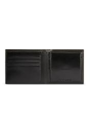 Black men's leather wallet PORMS-0655-99(Z25), product view from the inside on a white background.