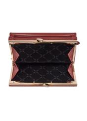 Red large leather women's wallet PORES-1024-3D(Z26), product view inside on white background.