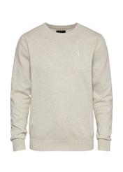 Light beige men's sweater with a logo SWEMT-0114-80(Z24)-01