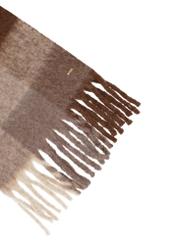 Brown women's scarf with wool SZADT-0234-1L(Z26), close-up of the product detail on a white background.