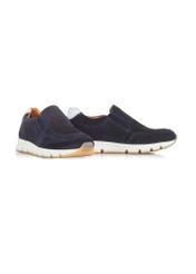 Navy blue leather men's sneakers BUTYM-0433-69(W23)-02