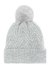 Gray women's hat with a pompom CZADT-0175-91(Z24)-04