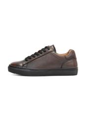 Men's brown leather shoes BUTYM-0519-1I(Z26), side view of the product on a white background.