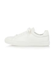 Women's white leather sneakers BUTYD-1068-0B(W26), side product view on white background.