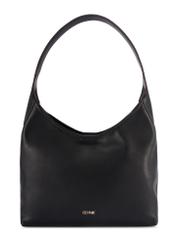 Black medium women's handbag TOREC-1200-99(W26), product view from the front on a white background.