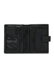 Men's black leather clasp wallet PORMS-0605-99(W24)-03