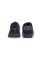 Men's navy blue leather sneakers BUTYM-0457-69(W24)-03