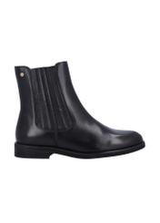 Women's black leather Chelsea boots BUTYD-1279-99(Z26), side view of the product on a white background.