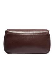 Classic brown leather women's handbag TORES-1371-1H(Z26). Back view on white background.