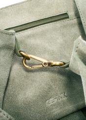 Sage leather women's handbag TORES-1252-8F(W26) - close-up view of the product detail on a white background.