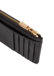 Black small leather women's wallet PORES-0978R-9I(W26), close-up of the product detail on a white background.