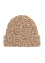 Light brown women's hat with a wool blend CZADT-0228-1G(Z26), rear view of the product on a white background.